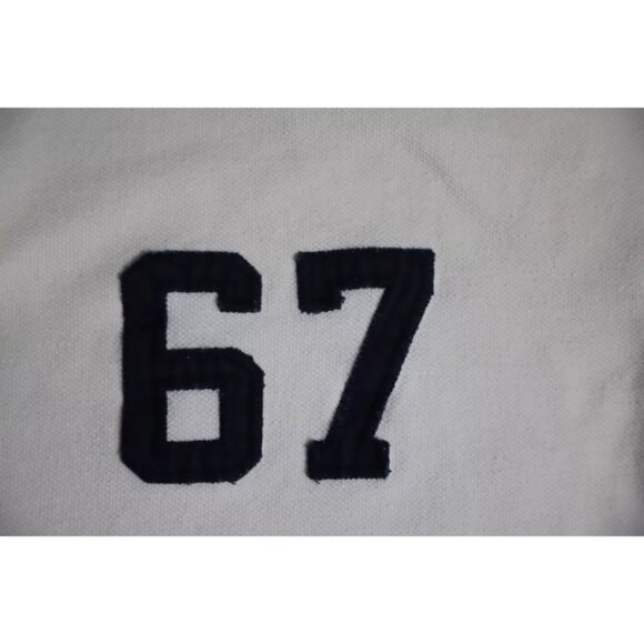 VTG Polo Ralph Lauren Jeans Rugby Golf Polo Shirt Men L White US Flag Embroidery - Picture 3 of 9